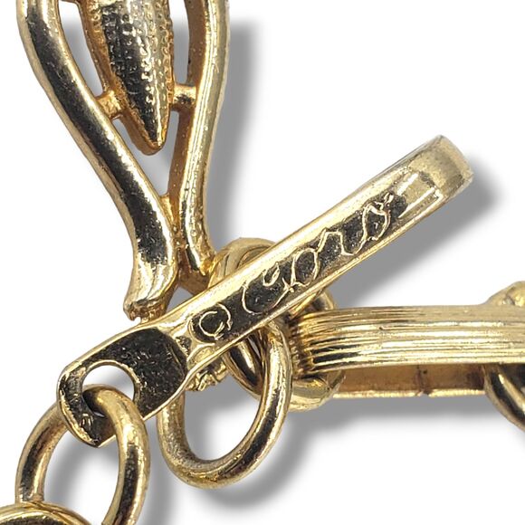 Coro Gold Tone Chunky Link Choker Necklace Statement MCM Retro Glam Adjustable - Picture 8 of 14